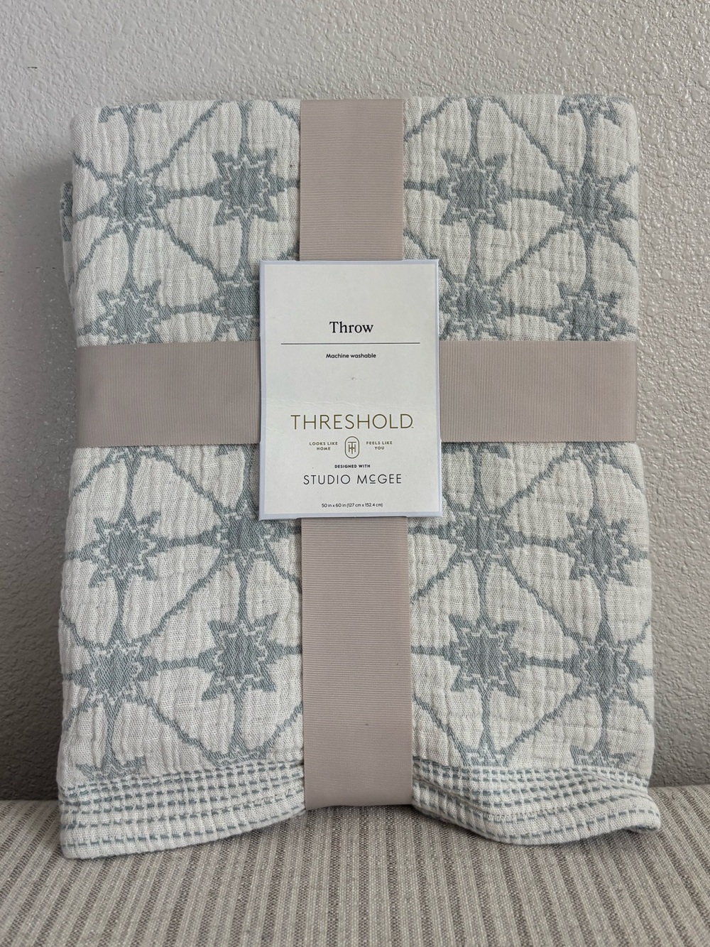 NWT 50"X60" Cotton Textured Throw - Threshold designed with Studio McGee